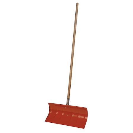 Emsco Group Steel Snow Shovel Pusher Design, 20in Blade, Non-Stick Coating, Wooden Handle 1215-1